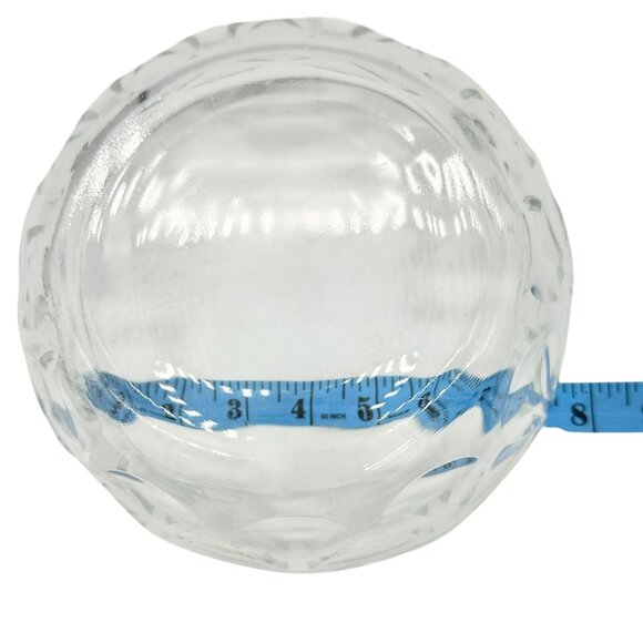 Vintage Clear Glass Bowl with Lid Embossed Floral Design Decorative Tableware - Picture 6 of 9